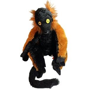Wild Republic Red Ruffed Lemur Plush Stuffed Animal Black Orange Madagascar Toy